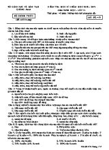 Đề kiểm tra học kì I môn Sinh học Lớp 12 - Mã đề 419 - Năm học 2018-2019 - Sở giáo dục và đào tạo Quảng Nam